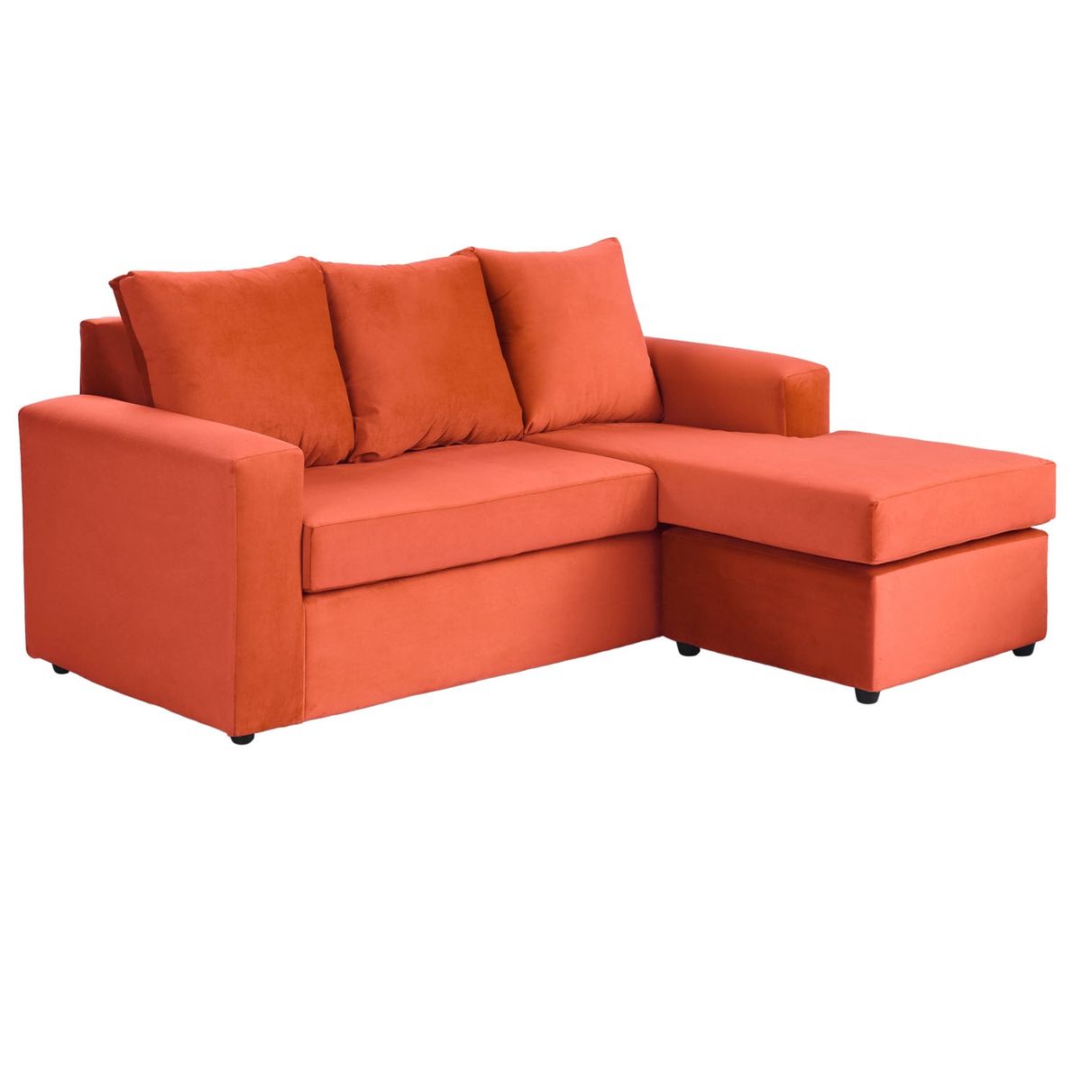 BODEVIR - Sofa Bi-L 3C Felpa 30 Naranja