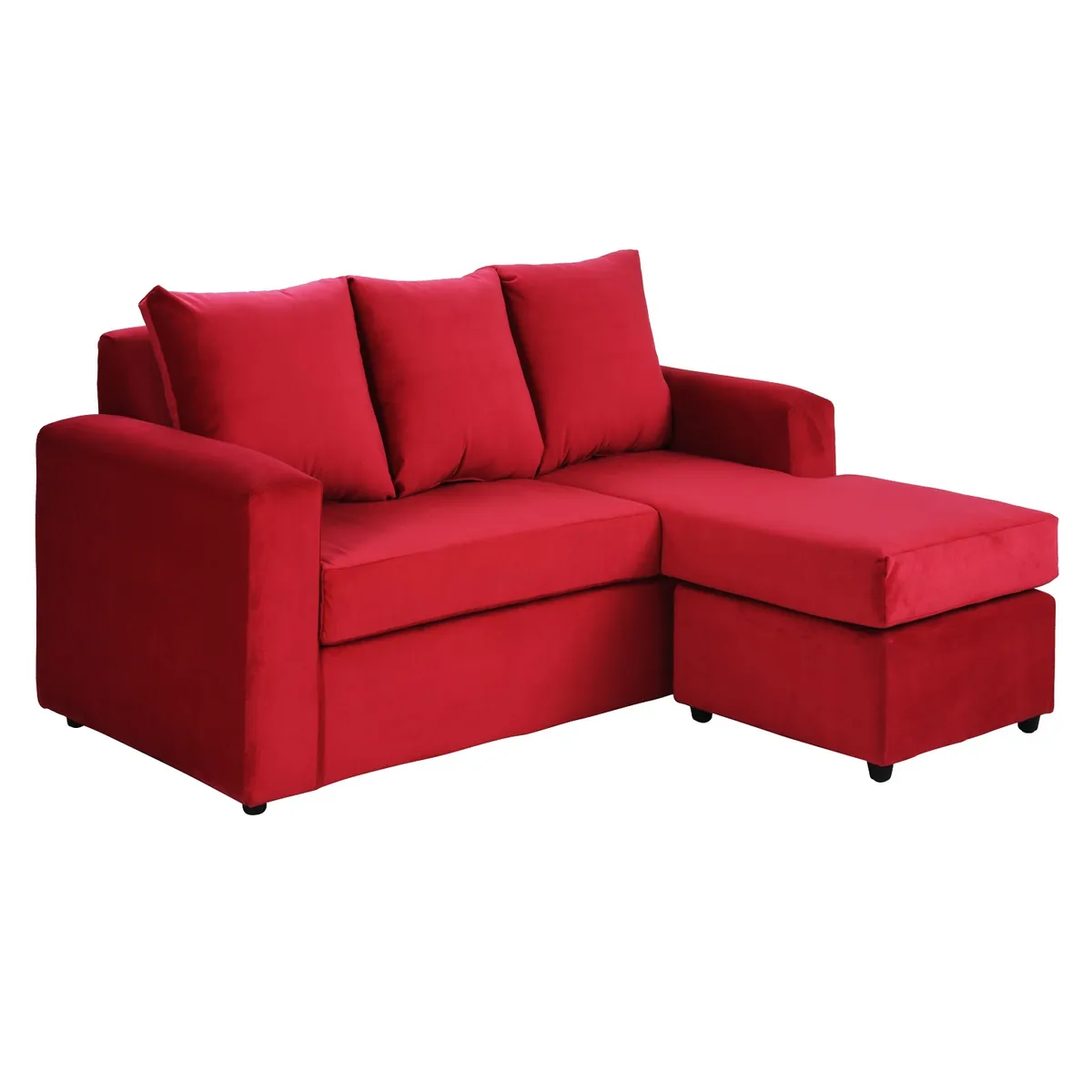 BODEVIR - Sofa Bi-L 3C Felpa 30 Rojo