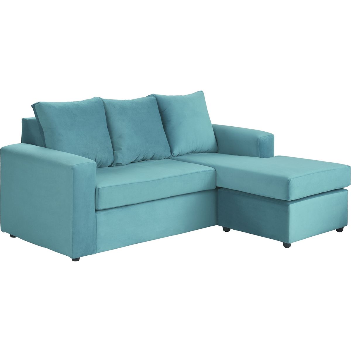 BODEVIR - Sofa Bi-L 3C Felpa 30 Turquesa