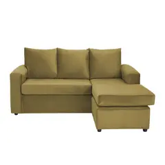 BODEVIR - Sofa Bi-L 3C Felpa 30 verde musgo