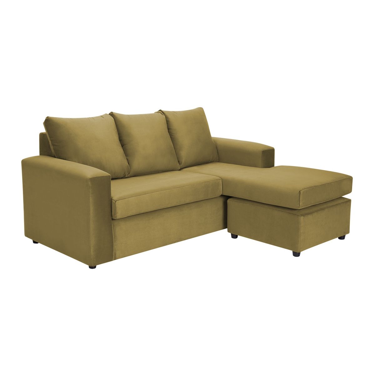 BODEVIR - Sofa Bi-L 3C Felpa 30 verde musgo