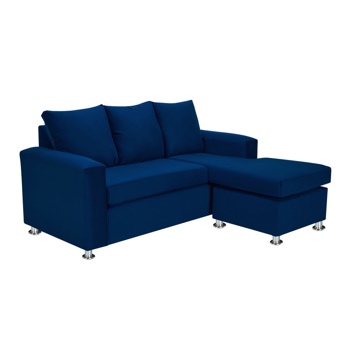 BODEVIR - Sofa Bi-L 3C Felpa 12 Azul Marino