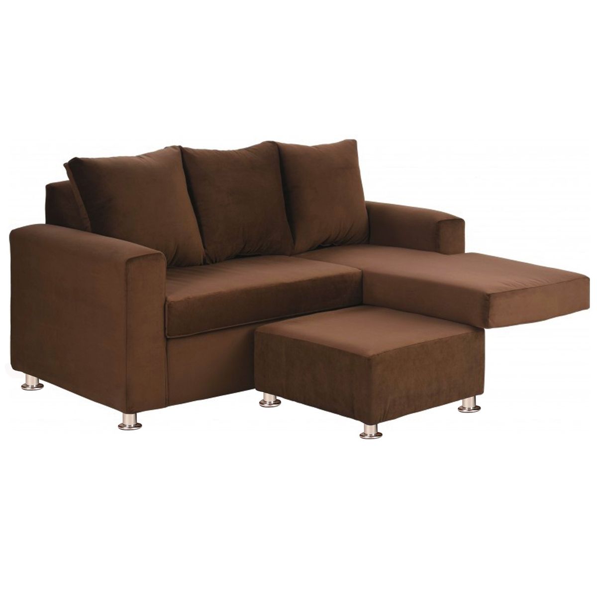 BODEVIR - Sofa Bi-L 3C Felpa 12 Chocolate
