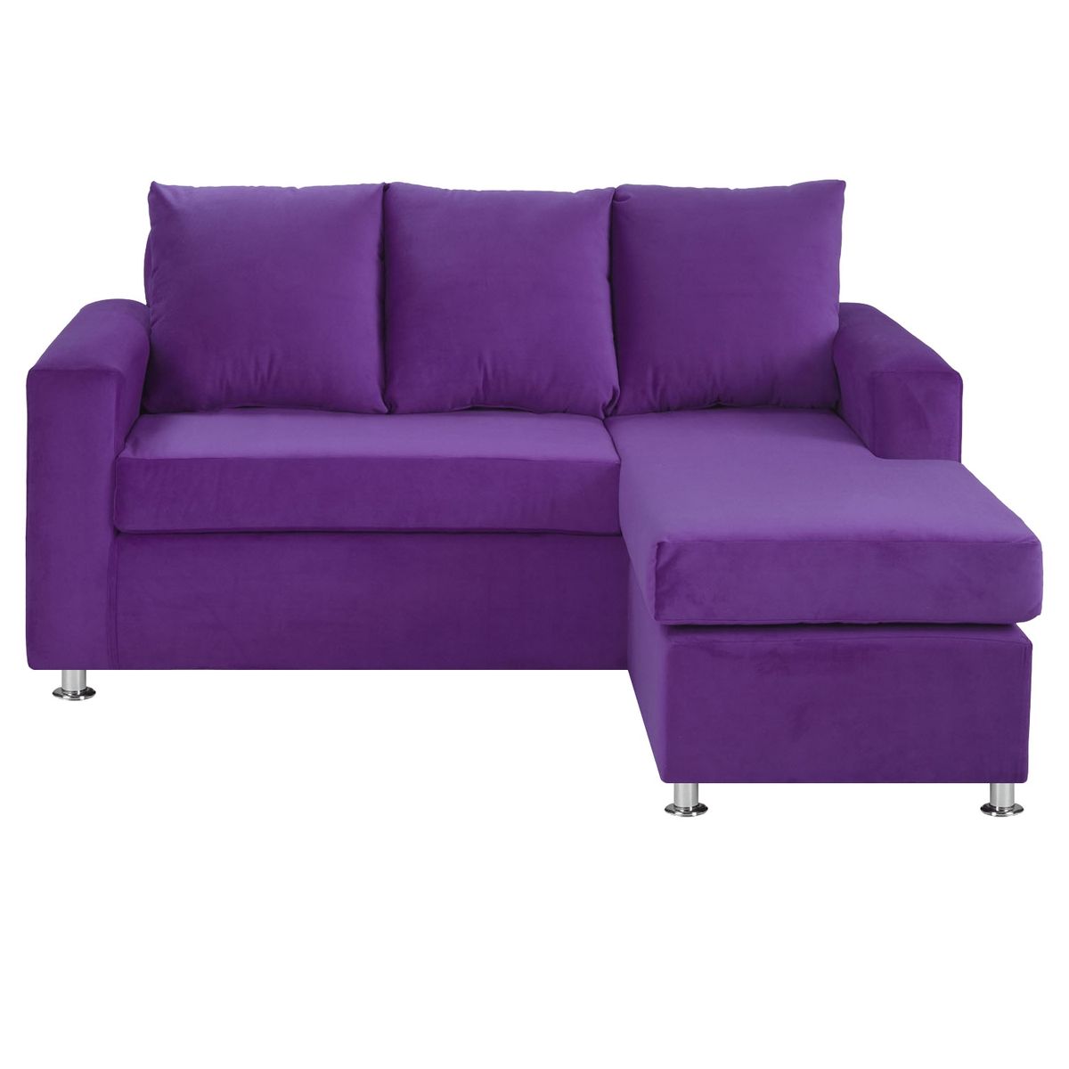 BODEVIR - Sofa Bi-L 3C Felpa 12 Morado