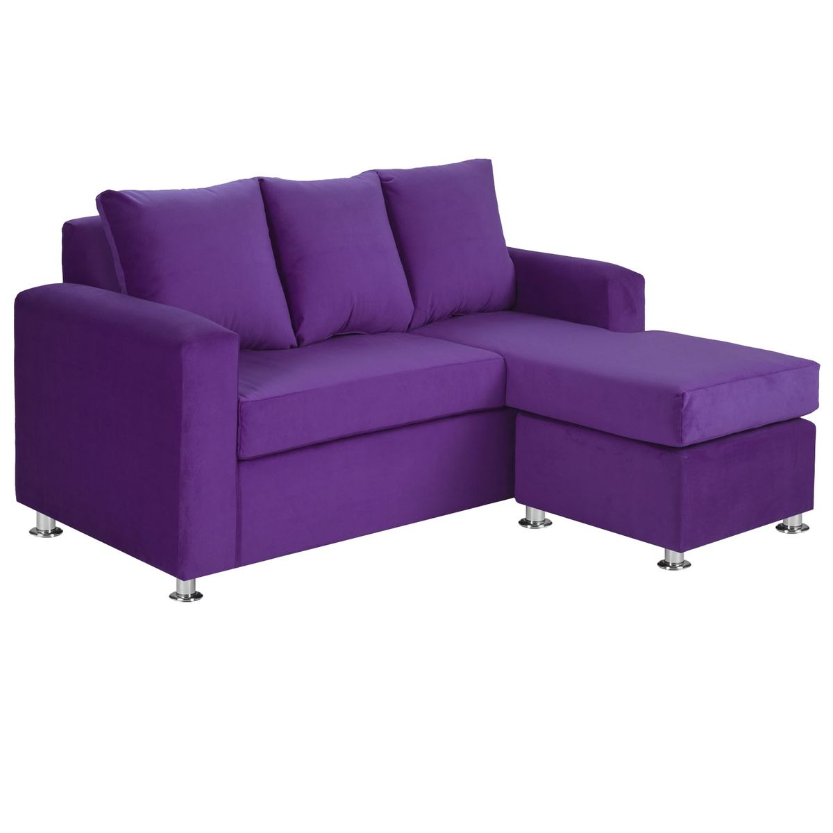 BODEVIR - Sofa Bi-L 3C Felpa 12 Morado