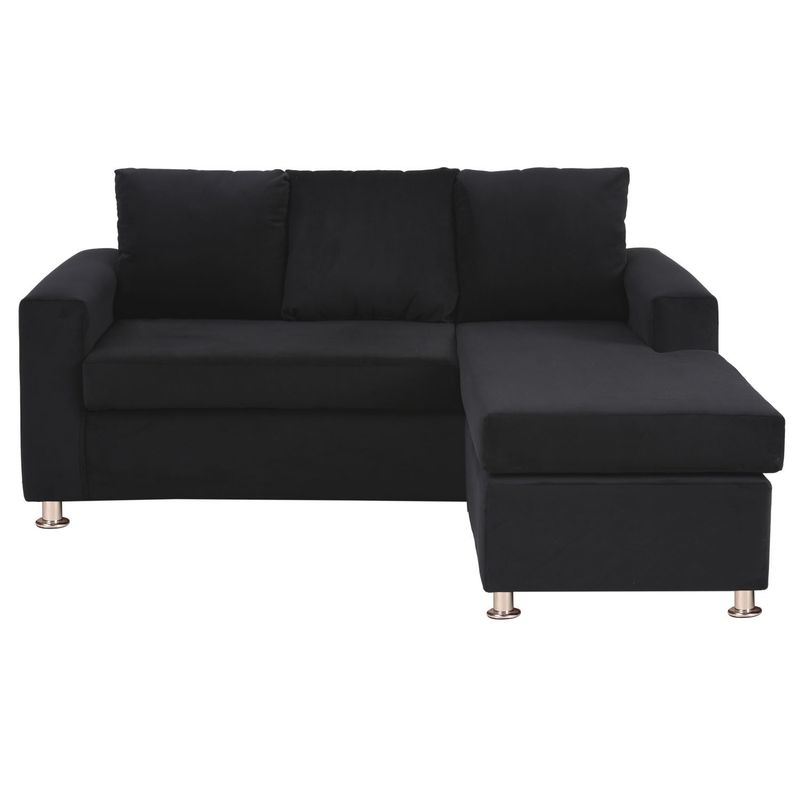 BODEVIR - Sofa Bi-L 3C Felpa 12 Negro