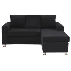 BODEVIR - Sofa Bi-L 3C Felpa 12 Negro