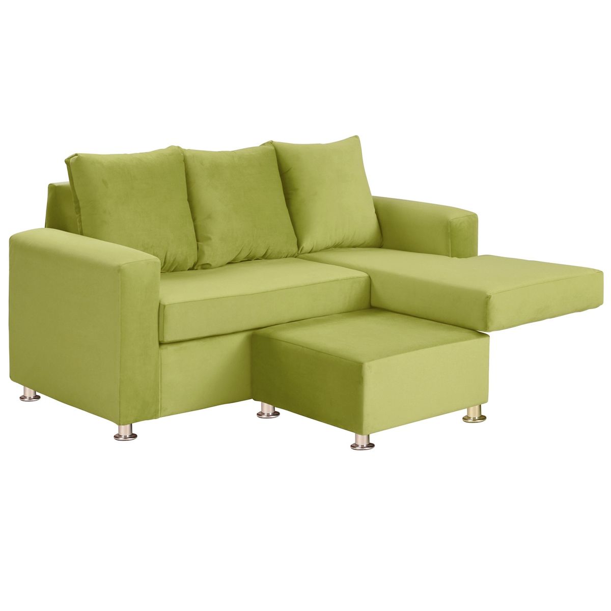 BODEVIR - Sofa Bi-L 3C Felpa 12 Pistacho
