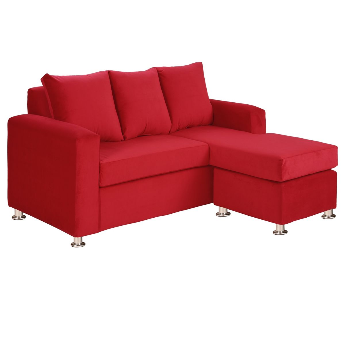 BODEVIR - Sofa Bi-L 3C Felpa 12 Rojo