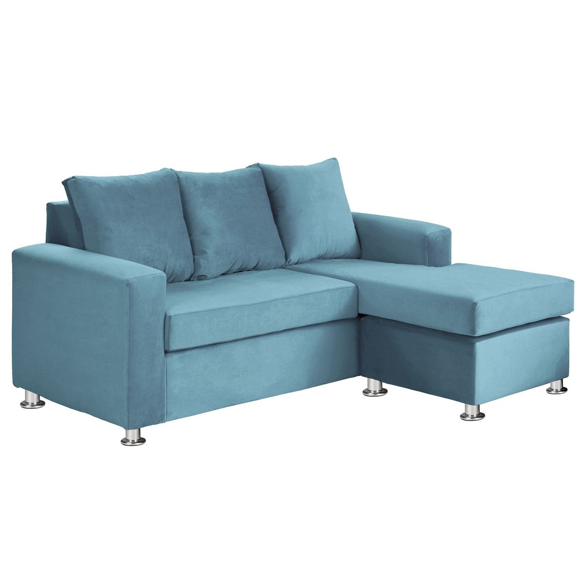 BODEVIR - Sofa Bi-L 3C Felpa 12 Turquesa