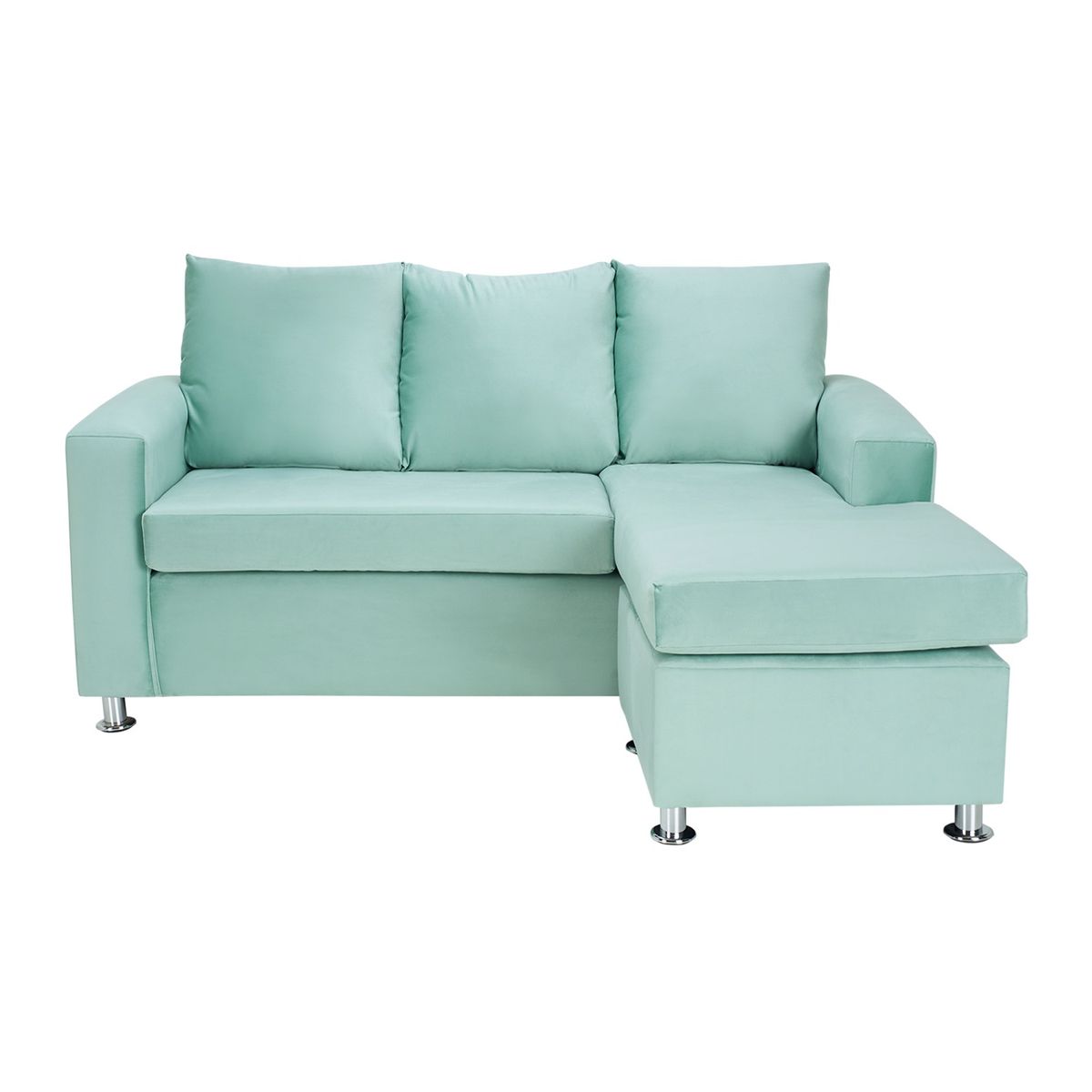 BODEVIR - Sofa Bi-L 3C Felpa 12 Verde Agua
