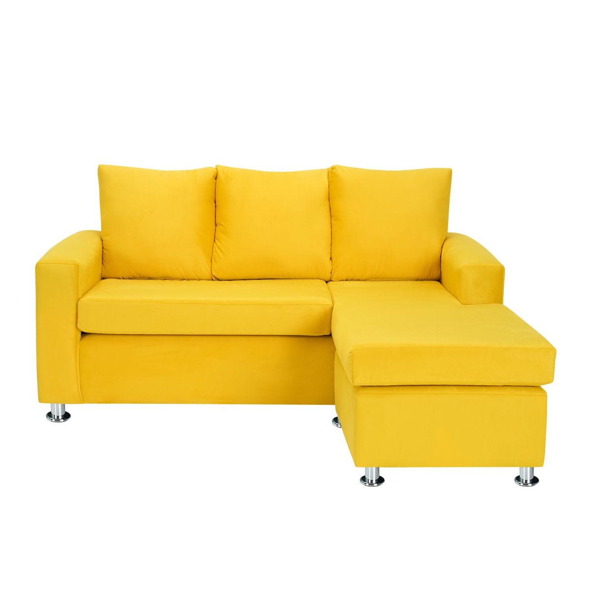 BODEVIR - Sofa Bi-L 3C+2 Pouf Felpa 12 Amarillo