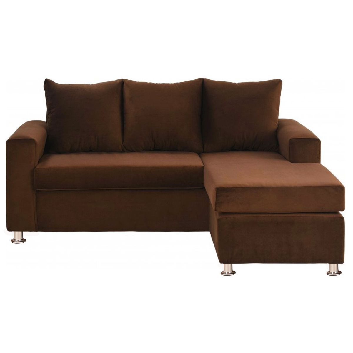 BODEVIR - Sofa Bi-L 3C+2 Pouf Felpa 12 Chocolate