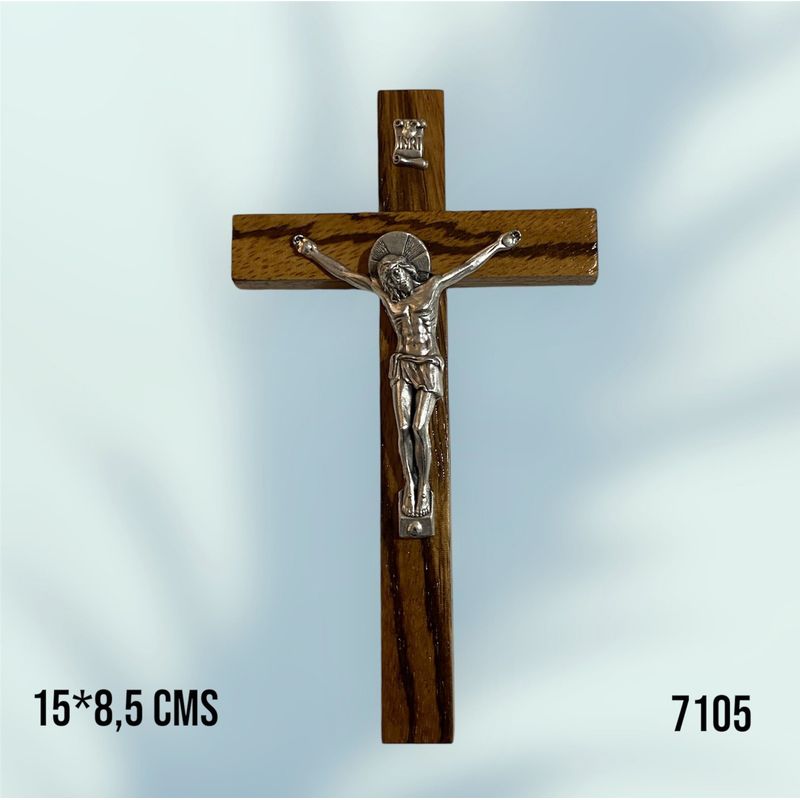 GENERICO - Crucifijo Italiano de Madera y Cuerpo en Metal