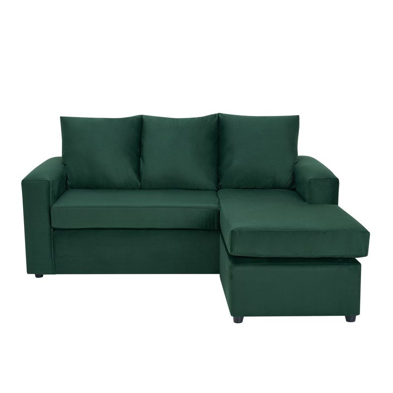 BODEVIR - Sofa Bi-L 3C Felpa 30 Verde Botella