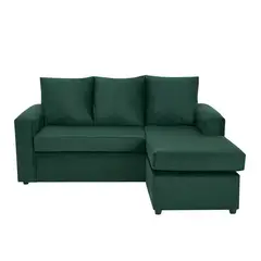 BODEVIR - Sofa Bi-L 3C Felpa 30 Verde Botella