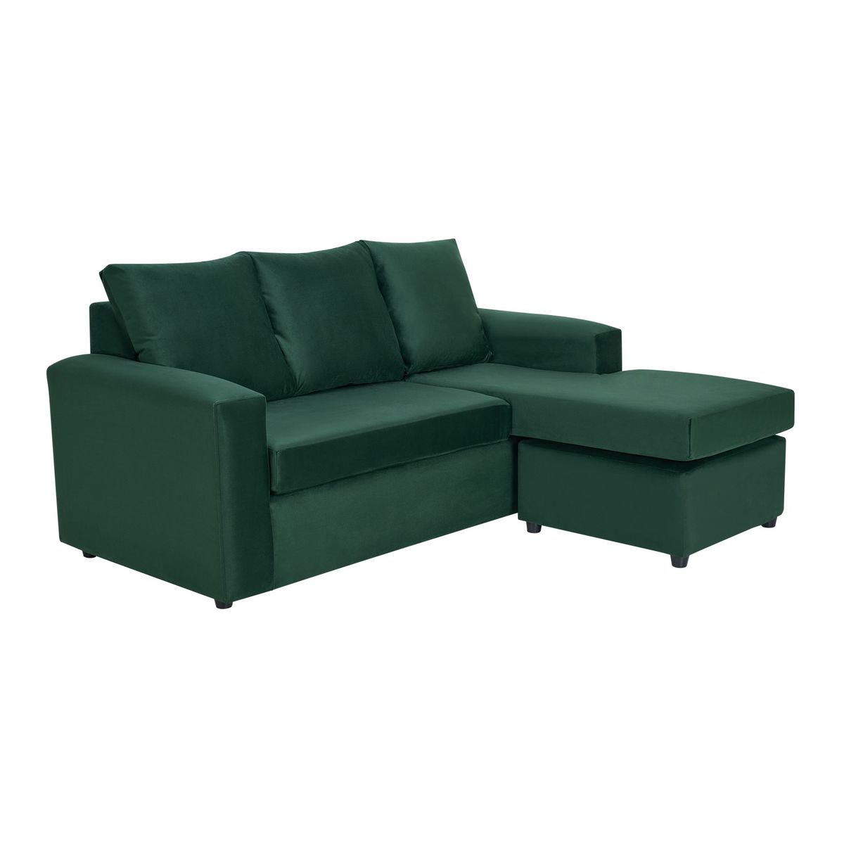 BODEVIR - Sofa Bi-L 3C Felpa 30 Verde Botella