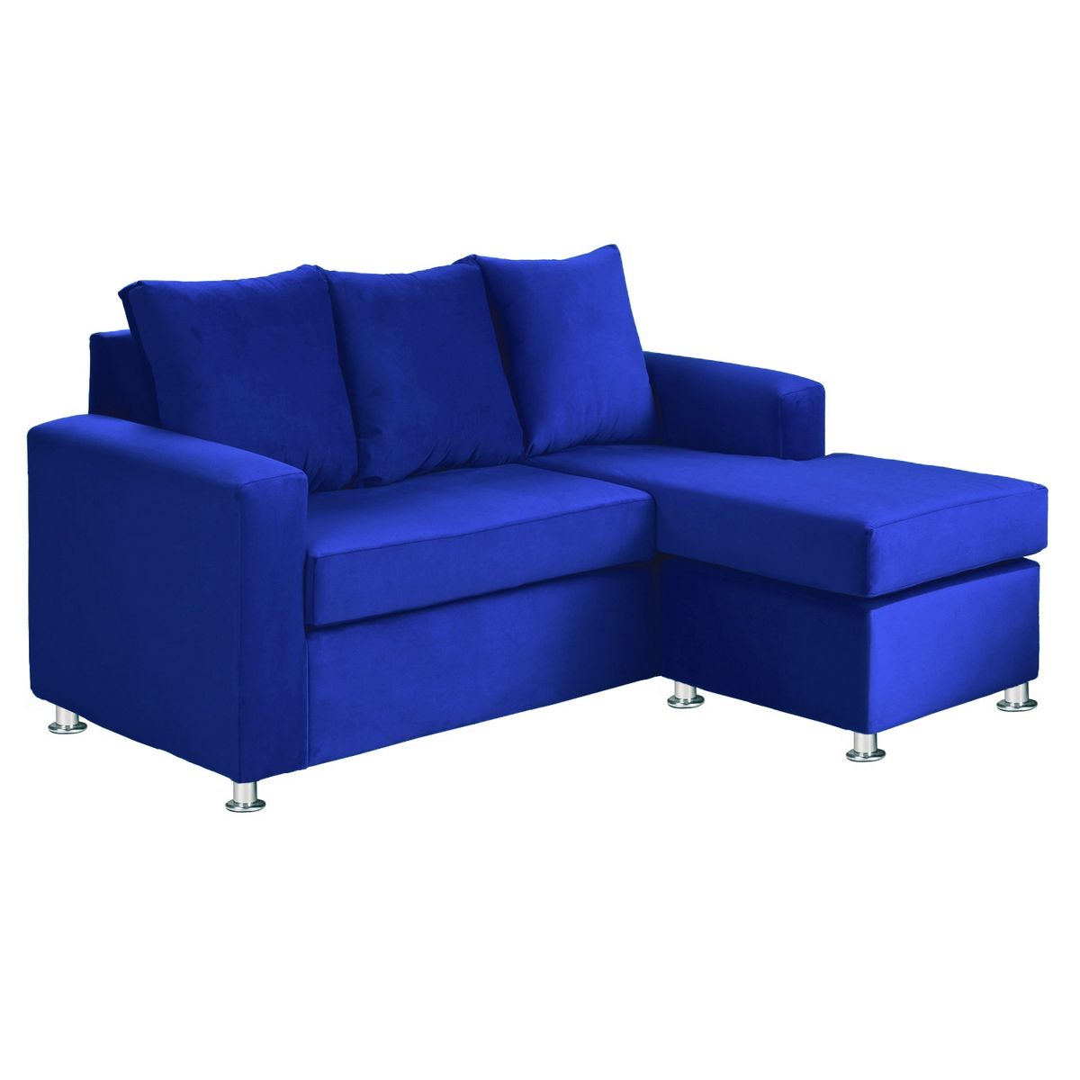 BODEVIR - Sofa Bi-L 3C Felpa 12 Azul Rey