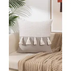 GENERICO - Funda de cojin pack 2 unidades decorativa pompom
