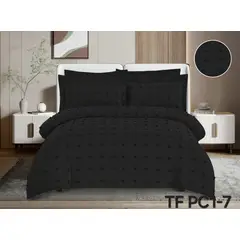 GENERICO - Edredon Ligero - Plumon de Verano Semiacolchado 2 Plazas Negro