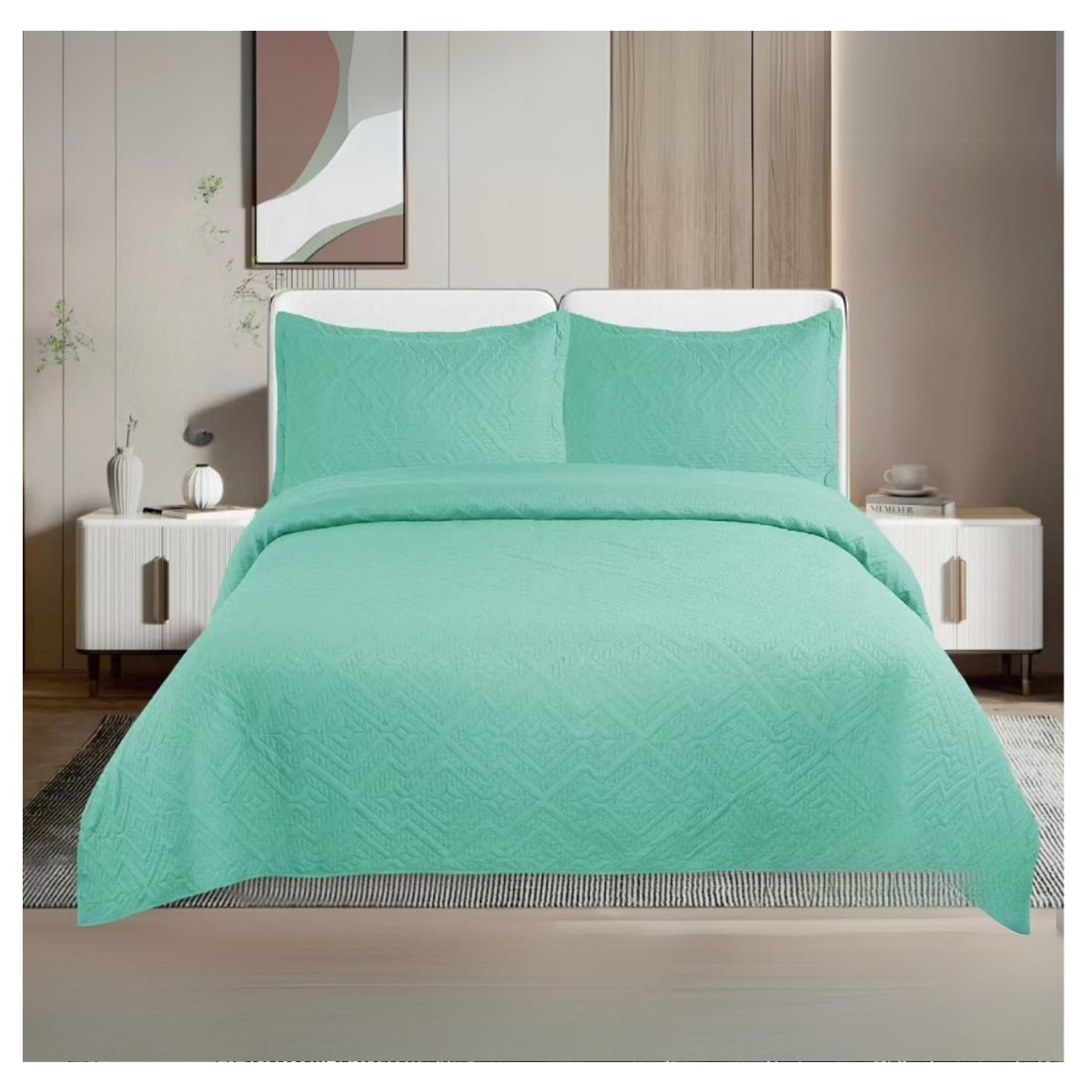 GENERICO - Cubrecama De Verano Delgado Quilt 2 Plazas Unicolor