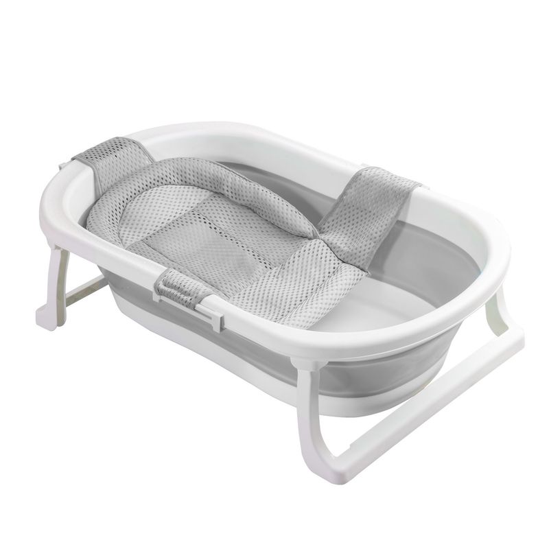 BEBESIT - Bañera Plegable Bebe con Hamaca Jelly Gris