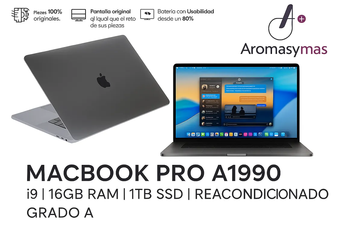 MACBOOK PRO A1990 i9 16GB Ram 1 TB SSD	Reacondicionado Grado A