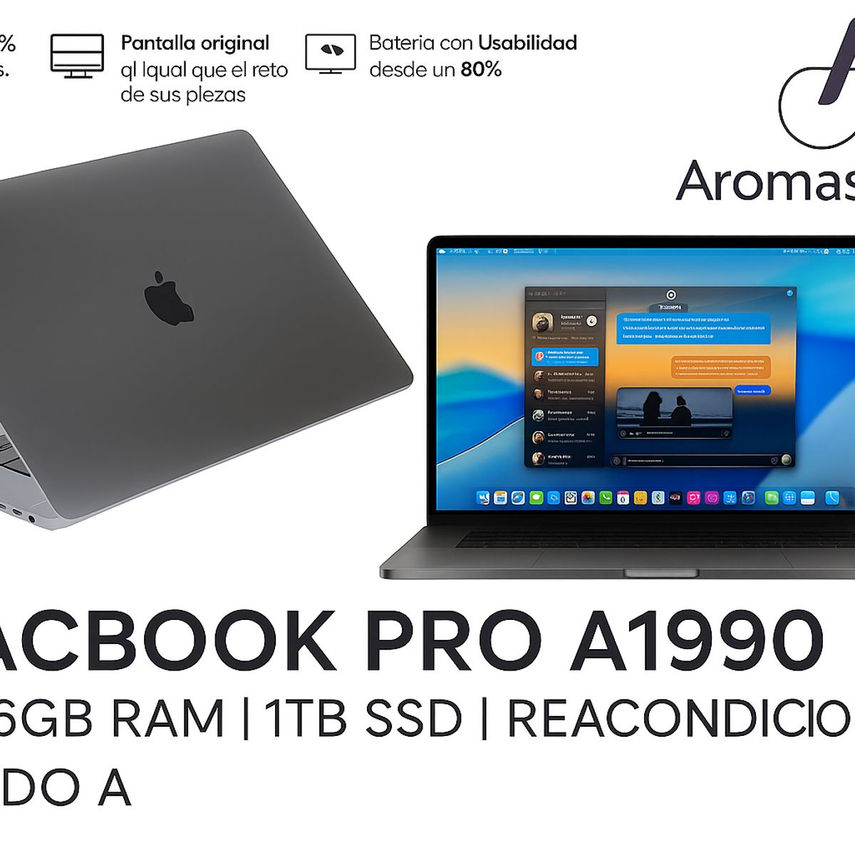 APPLE - MACBOOK PRO A1990 i9 16GB Ram 1 TB SSD	Reacondicionado Grado A