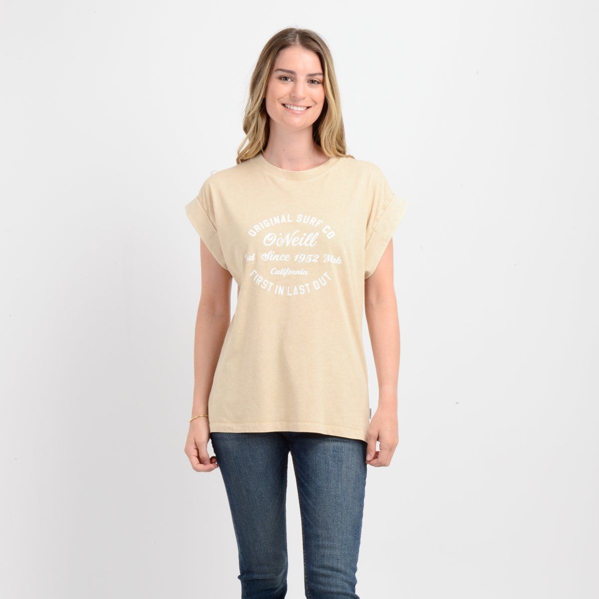 O'NEILL - POLERA MANGA CORTA O'RIGINALS SURF  BEIGE