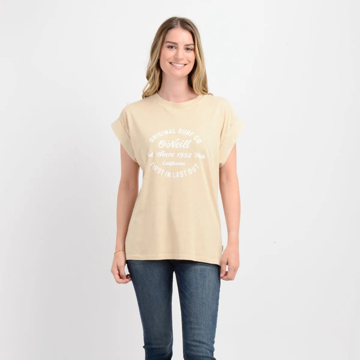 O'NEILL - POLERA MANGA CORTA O'RIGINALS SURF  BEIGE