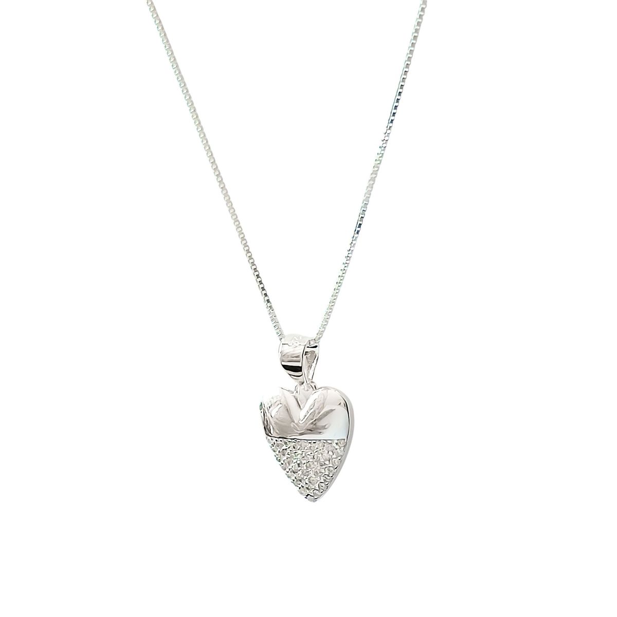 COGGIOLA - Collar Corazón Carlota Circón Plata Fina 925