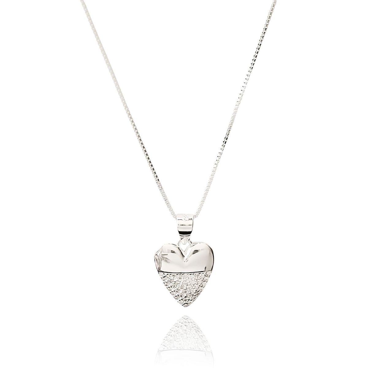 COGGIOLA - Collar Corazón Carlota Circón Plata Fina 925