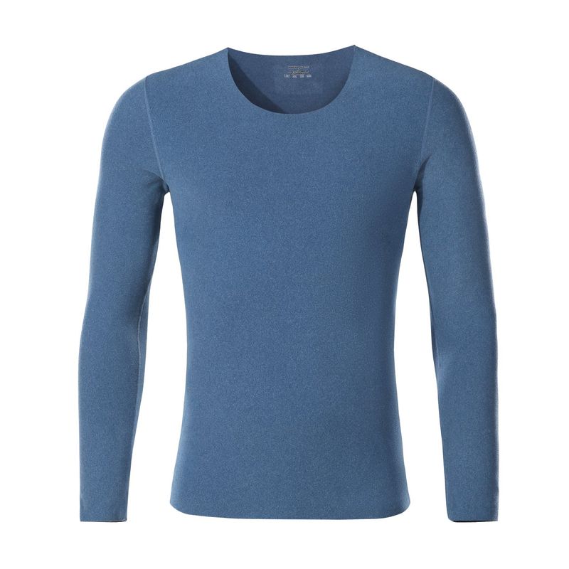 ANDESLAND OUTDOOR APPAREL - Polera Micropolar I Capa Cuello Sin Costuras Blanford Azul Hombre