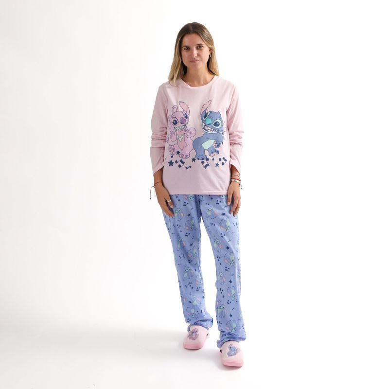 DISNEY - Pijama Oficial Disney Stitch y Angel 2 Piezas - Niñas 4-12 Años