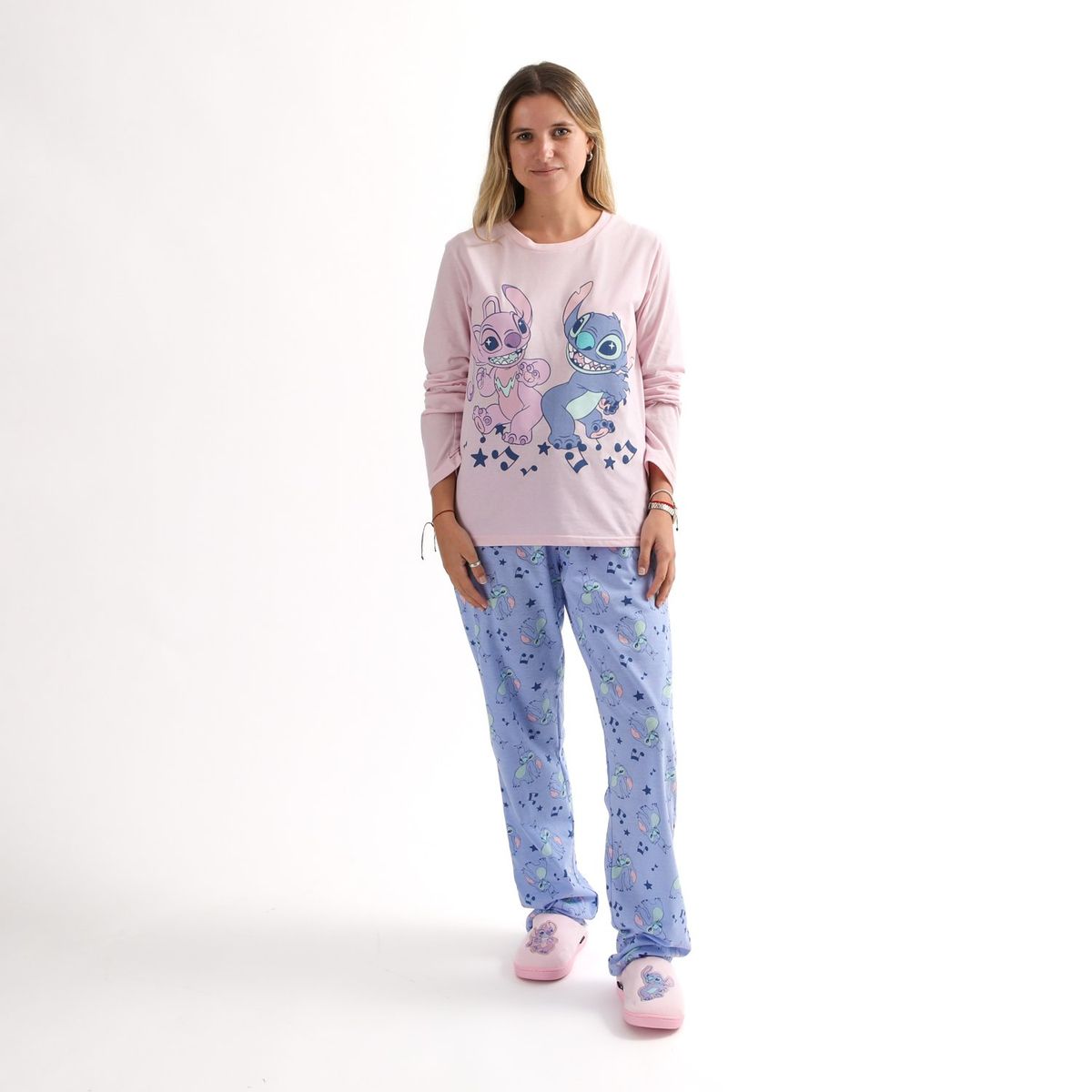 DISNEY - Pijama Oficial Disney Stitch y Angel 2 Piezas - Niñas 4-12 Años