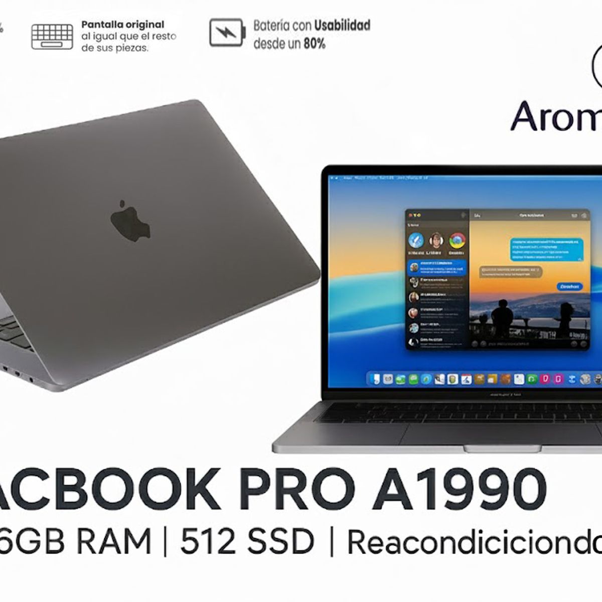 APPLE - MACBOOK PRO A1990 i7 16gb Ram 512 SSD Reacondicionado Grado A