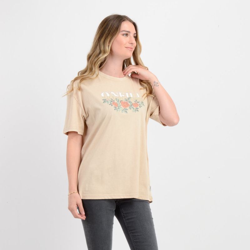 O'NEILL - POLERA MANGA CORTA FLOWER  VINEZ BEIGE