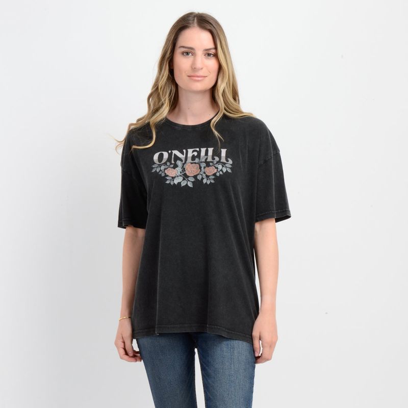 O'NEILL - POLERA MANGA CORTA FLOWER  VINEZ NEGRO