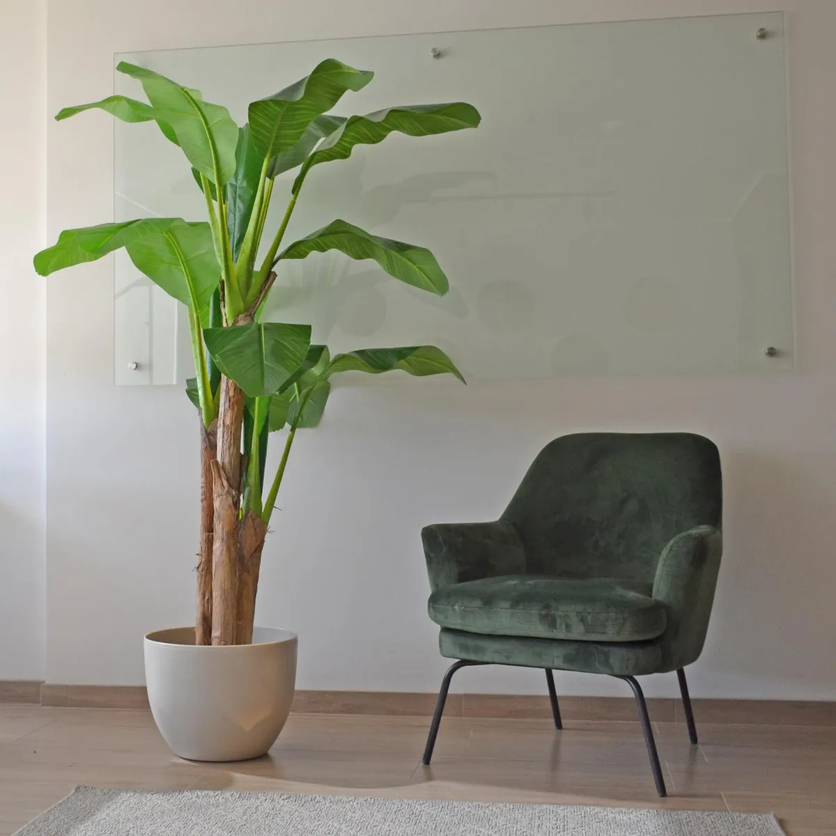 ARBUSTO REAL - Planta Artificial Decorativa Arbol Grande Pack Banano 180cm