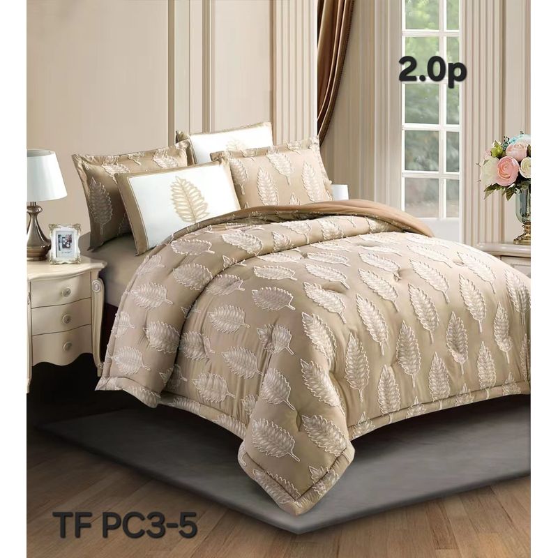 GENERICO - Edredon Ligero - Plumon de Verano Semiacolchado 2 Plazas Beige