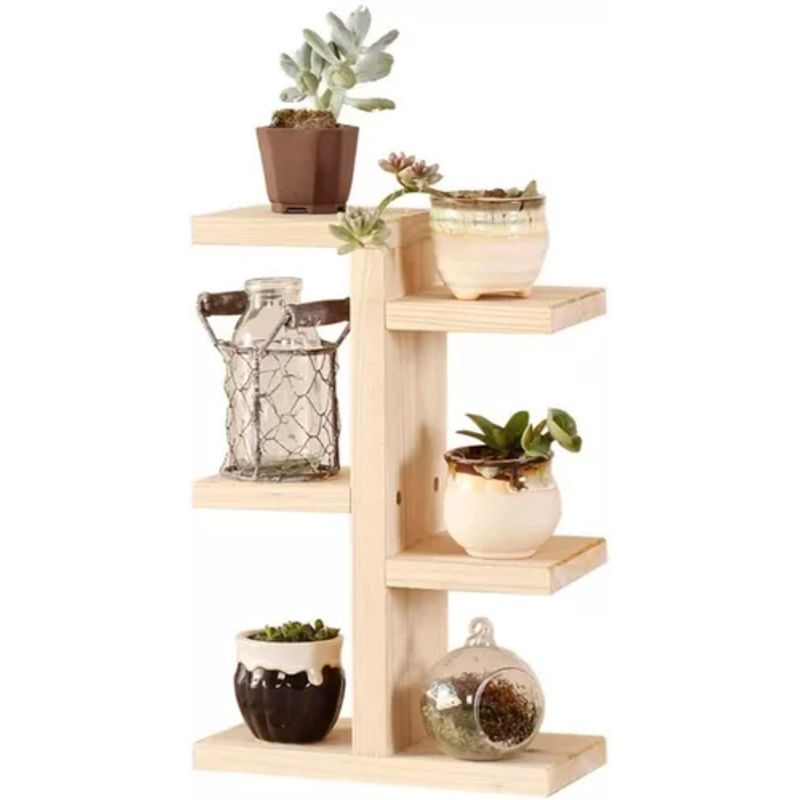 GENERICO - Soporte De Madera O Estante De Plantas Suculentas Rustico