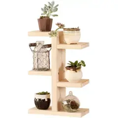GENERICO - Soporte De Madera O Estante De Plantas Suculentas Rustico