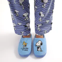 SNOOPY - Pantuflas Coffee Time Peluche Suave - Mujer