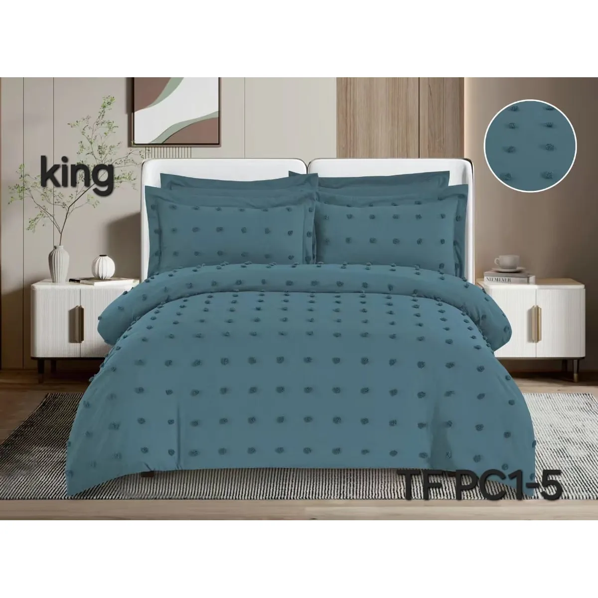 GENERICO - Edredon Ligero - Plumon de Verano Semiacolchado KING Petroleo