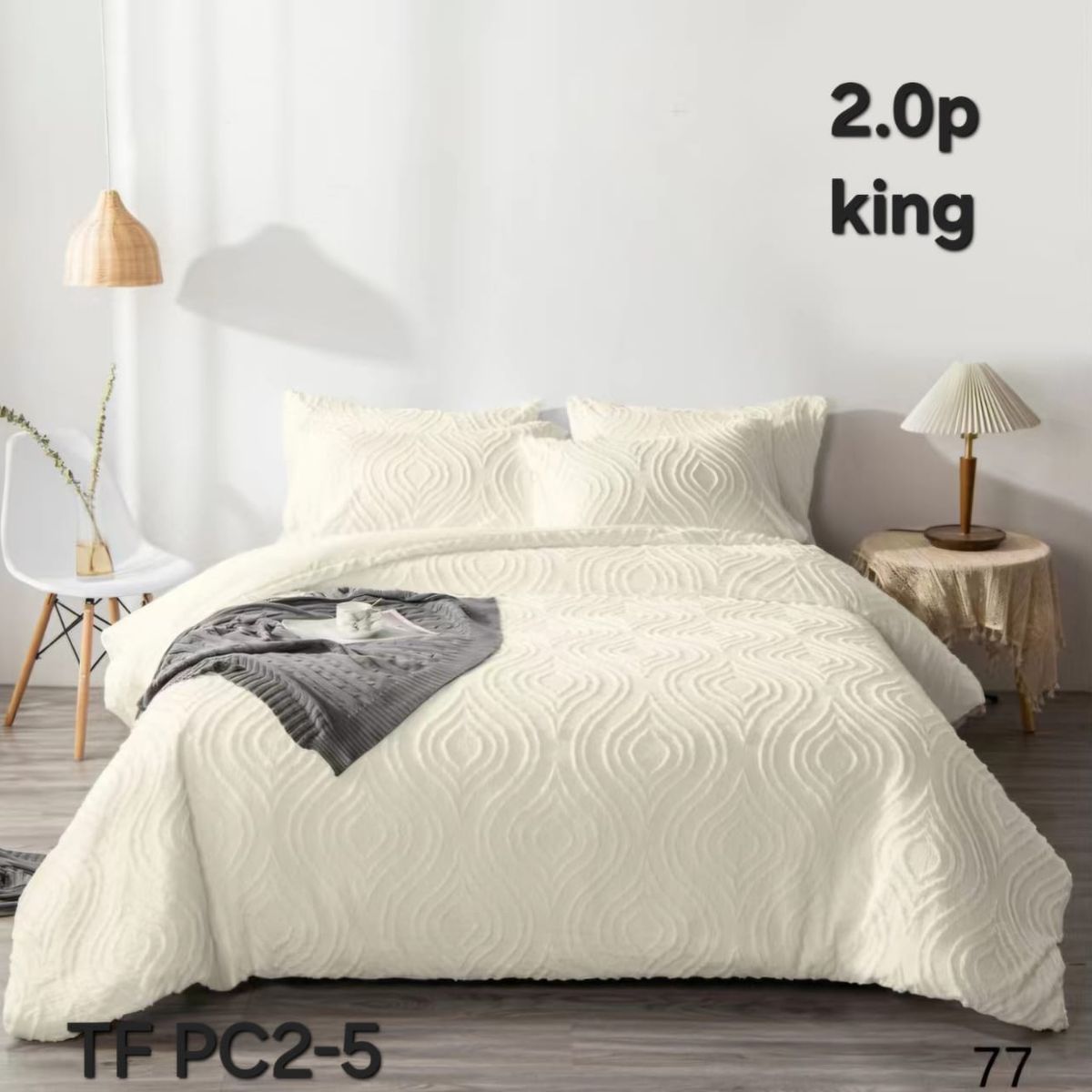 GENERICO - Edredon Ligero - Plumon de Verano Semiacolchado KING Blanco Invierno