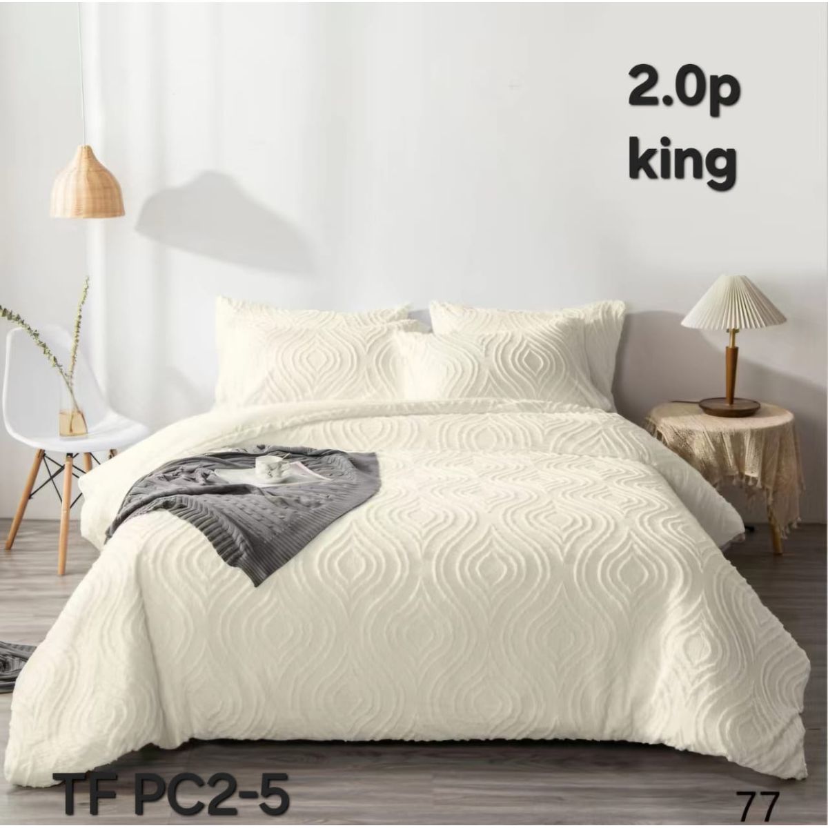 GENERICO - Edredon Ligero - Plumon de Verano Semiacolchado KING Blanco Invierno