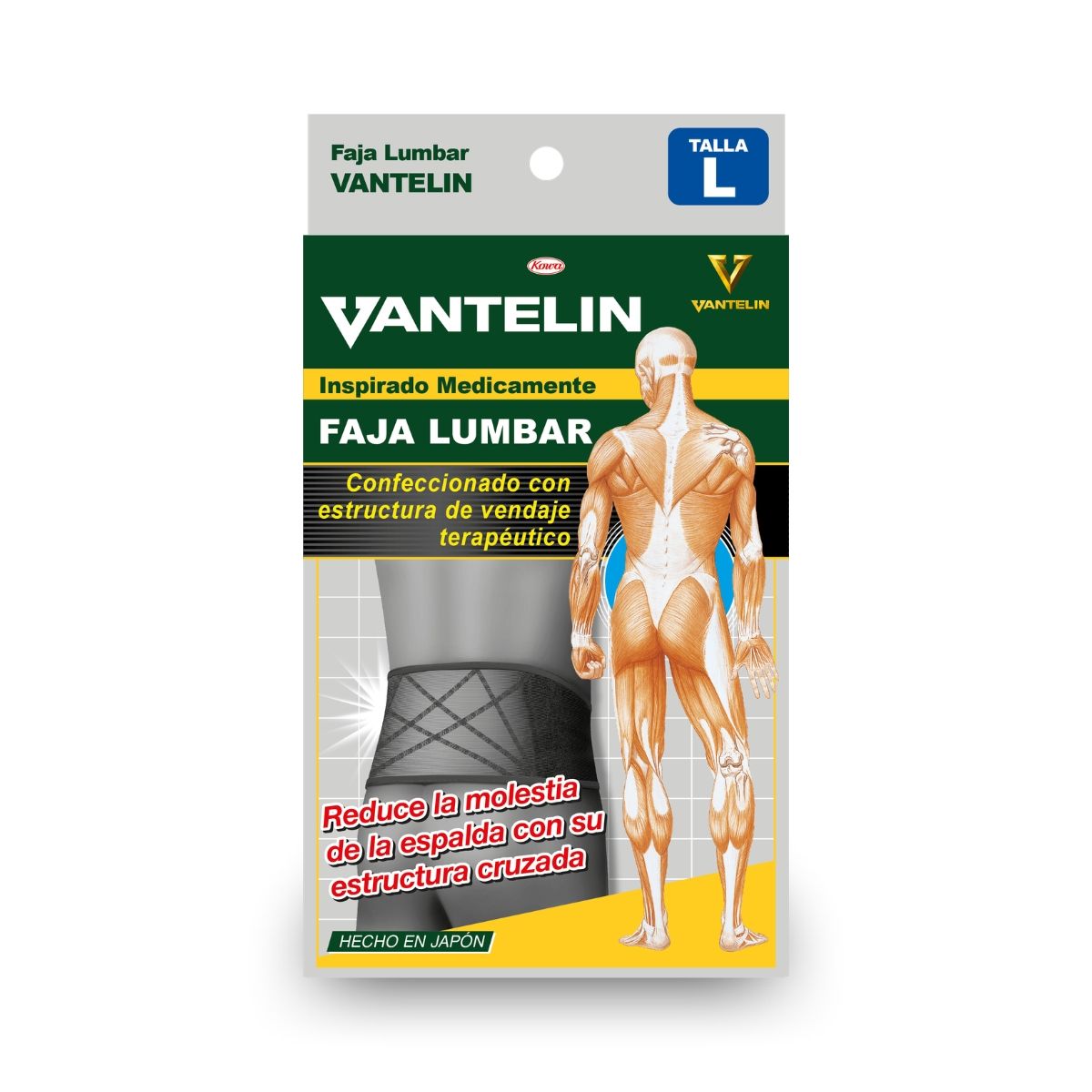 VANTELIN - Faja Lumbar Estabilizadora Vantelin L Negra