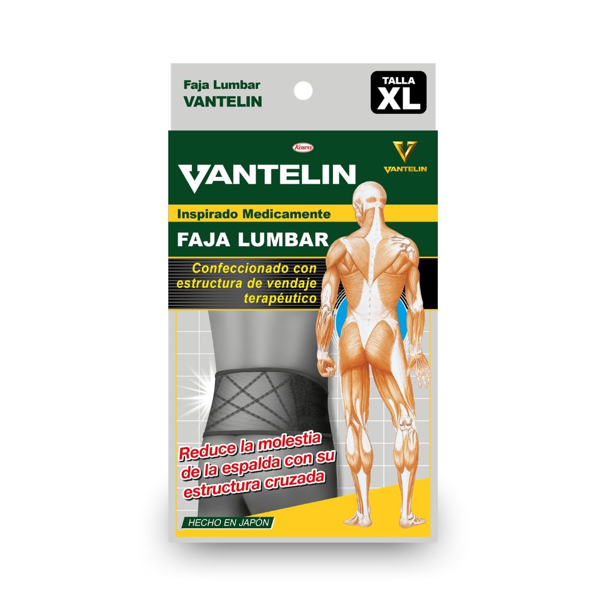 VANTELIN - Faja Lumbar Estabilizadora Vantelin XL Negra