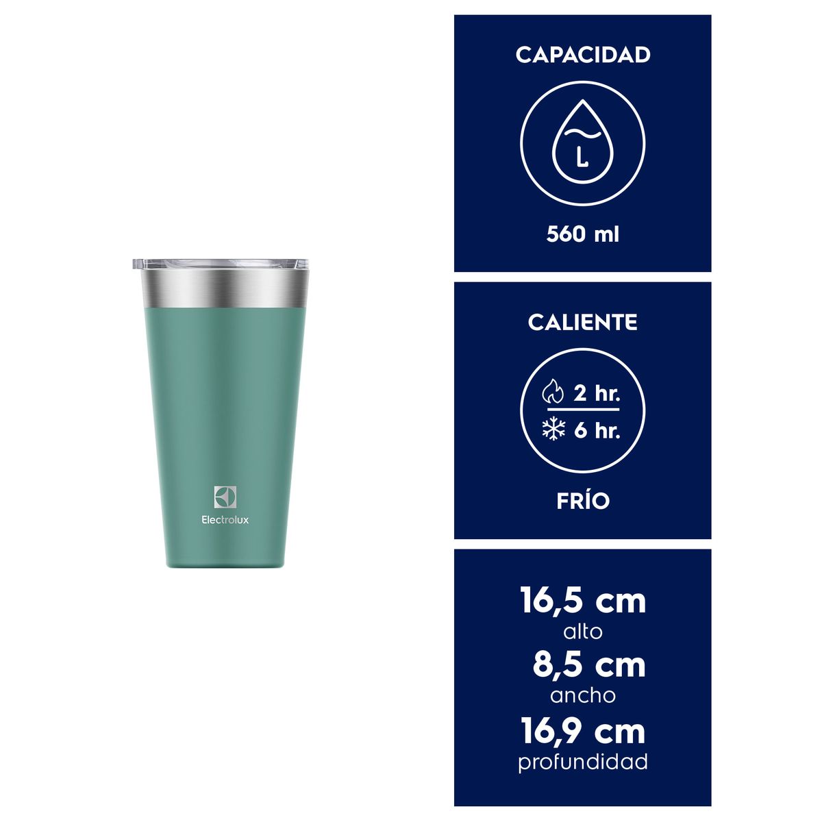 ELECTROLUX - Vaso Térmico Electrolux 560ml con Tapa Sense Verde