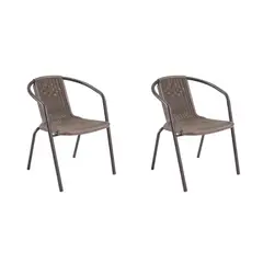 GENERICO - Pack x2 Silla Ratán para Terraza y Jardin